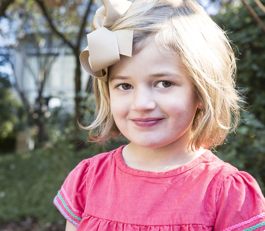 former autism research participant girl smiling